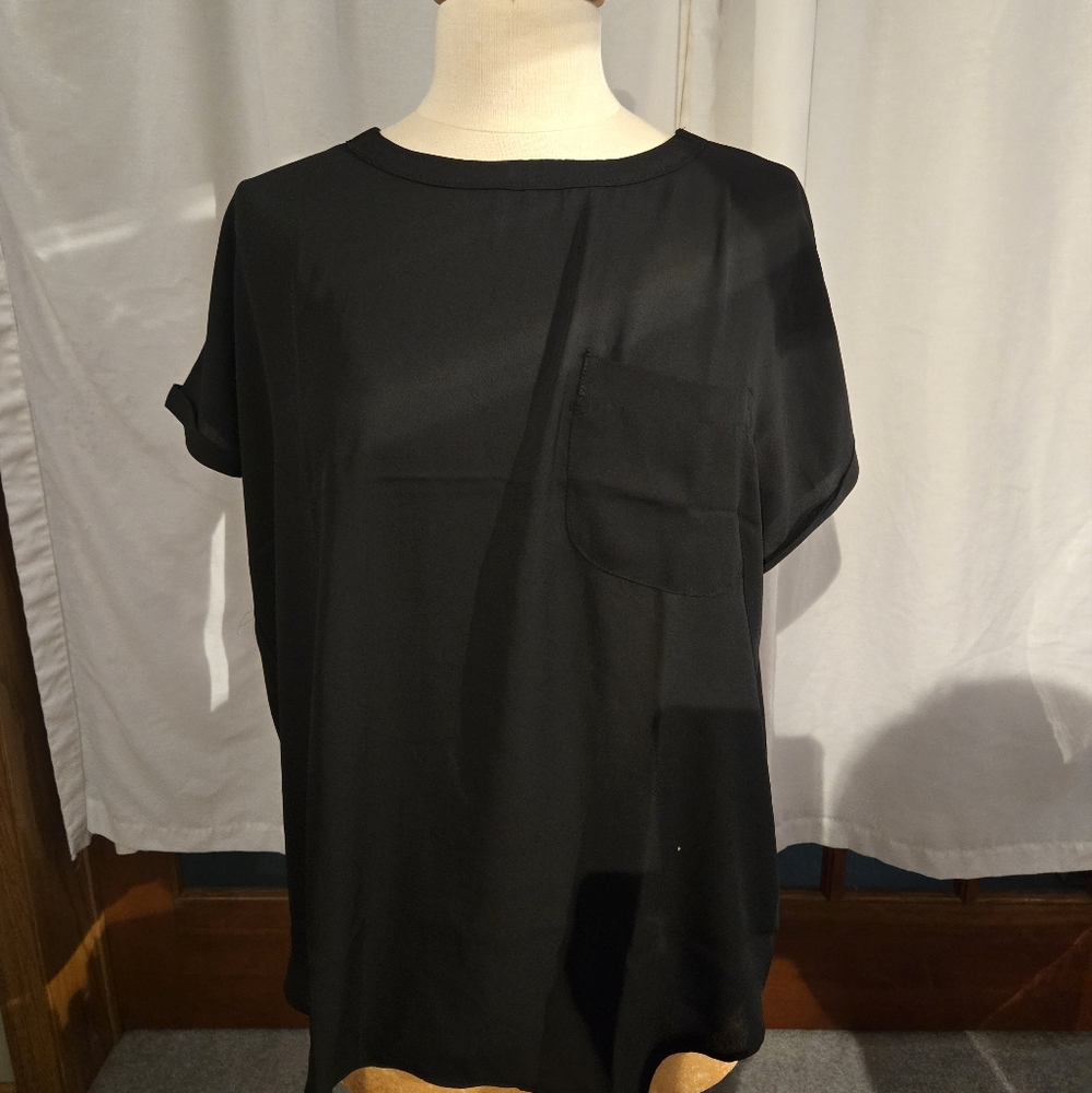 Buffalo David Bitton Black Woven Blouse